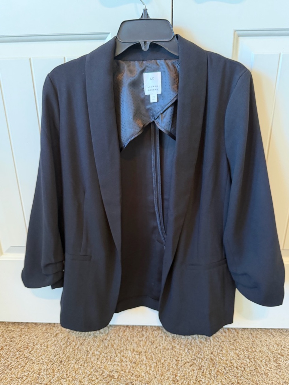 LC Lauren Conrad Black Open-Front Blazer
